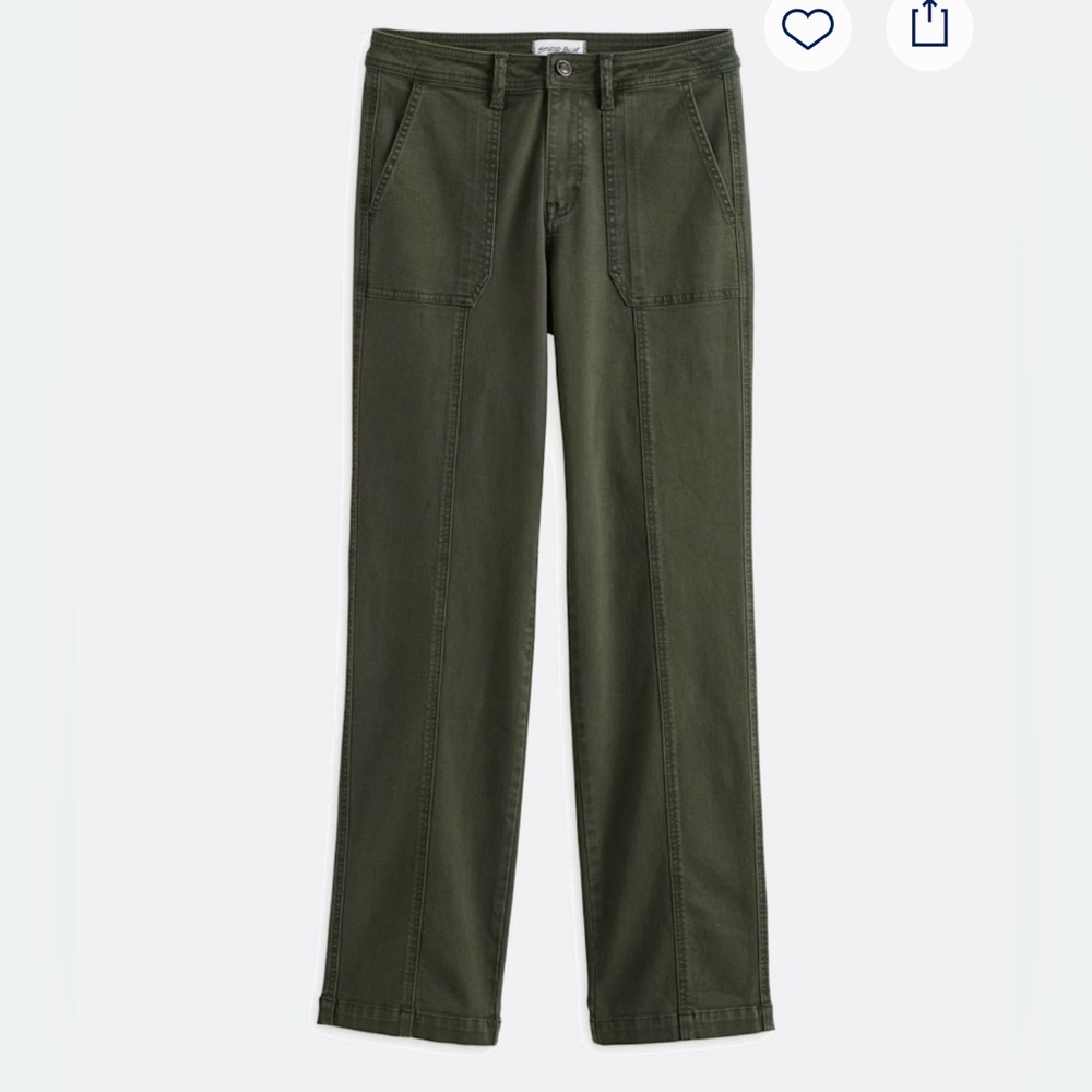 Studio Blue Syd Utility Seamed Patch Pocket Pants in Dark Green: 28